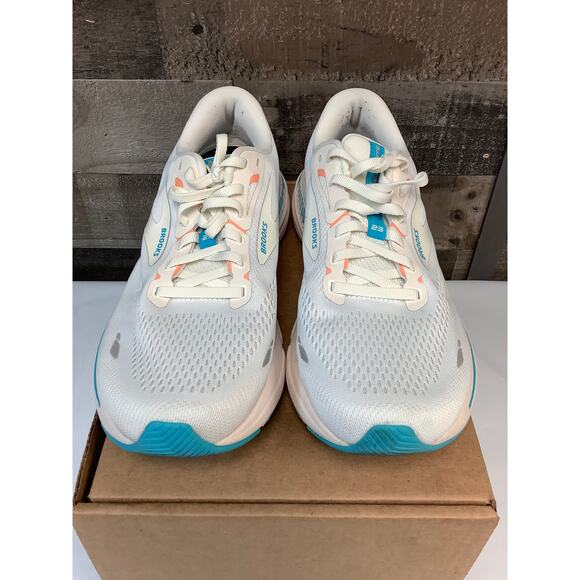 Brooks Womens 11 Coco Papaya Blue Adrenaline GTS 23 Running Shoe Athletic LE3-15 - Picture 2 of 9